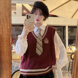 Collider Short-Sleeved Knitted Shirt Sweater Female College Wind Bump Color V Collar Vest Early Autumn Coat New Female Horse Clip