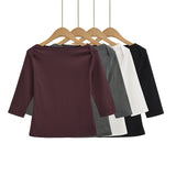 French High-Wisdom Sailing Collar Retro Seven-Sleeve T-Shirt Girl Autumn Hottie Slime Sleeves Blouse