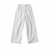 Tennis Trousers Women High-Waisted White Broad-Legged Trousers Quick Dry Yoga Fitness Training Pants Comfortable Loose Straight Trousers