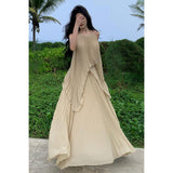 2025 Seaside Holiday Dress High Atmosphere To Take Pictures Goddess Wearing A Big Swing Flowing Fairy Suit Dress