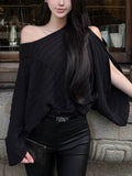 High-End Show Sweater Women Lazy With Casual Cut Collar Design Loose Thin Knitting Top