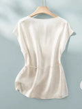 2026 High-End Luster Shiny Dress Dress Women's Summer Thin Temperament Collar Short-Sleeved Top