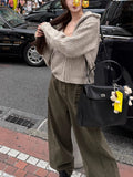 Heavy-Pound Coarse Needle Four-Color Fixed Dye-Cifting Knitted Jersey Women's Autumn Two-Color 1:1 Sweater Coat Woman