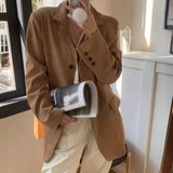 Autumn And Winter Korean Version Of The Fashionable French Retro Millard Leather Velvet Loose Casual Blazer 2 Colors