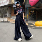 Vintage Loose Broad Leg Pants Mop With Straight Jeans Women's Spring And Summer New & Trousers Lengthen