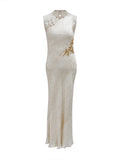 New Chinese Style Embroidered Dress Female High-End Temperament Sleeveless Cheques Dress