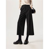Special Counter Quality 2025 Winter New Fashion Plus Thick Pull Wool Warm Eight-Point Wide Leg Trousers Casual Pants Women Pants