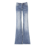 Micro-Tugging Cowboy Loose Trousers Trend Autumn And Winter New Daily Niche 2025 Retro Blue Mop
