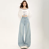 Blade Jeans Women's Spring And Autumn New Loose High-Waist Feeling Drag Trousers Lanky Trousers