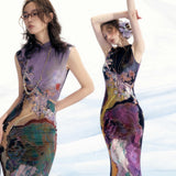 New Chinese Fainting Retro Chic Design Unique Exquisite And Beautiful Print Dress Women's New Summer Dress
