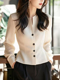 Early Autumn New High-End Small Fragrant Wind Thighs French Light Luxury High-End Temperament Famous White Shirt