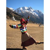 Yunnan Dalichuan West Xinjiang Grassland Tourism Wearing Female Colored Dopamine Sweater National Style Skirt Suit