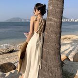2025 Independent Design Handmade Rope Weaving Neck-Luck Holiday Dress Dress Seaside Holiday Dress