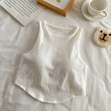 932# Irregular Sling Vest Women 2025 Spring/Summer New Sleeveless Short-Sleeveless Short-Socked T-Shirt T-Shirt Tide