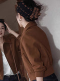 Autumn Fashion Fashion Fashion High-Grade Cold Is A Unique And Beautiful Retro Style Coffee Color Short Coat
