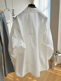 2025 New Station Spring Leg Sleeves Loose Long-Sleeved White Shirt Women Spring And Autumn Design Sense Niche Blouse Tide