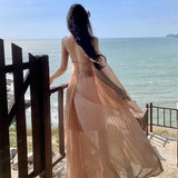 Seaside Holiday Dress Big Show Back Dress High Atmosphere To Take Pictures Goddess Wearing Sexy Fairy Suit Dress