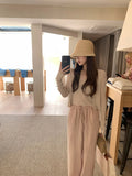 Knitting Season_Soft Sky Silk Cardigan With Two Sets Of White Knitted Cardigan Outside The Sunscreen Air Conditioning Shirt