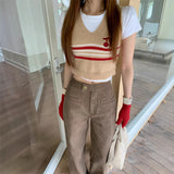 Real Shooting #Today Heavy Industry Sand Washing Nostalgic Dirty Washing Dye Structure Line Casual Pants Trousers Female Gray Green Coffee Cotton