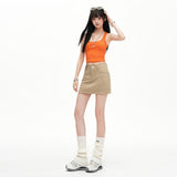 2026 Spring And Summer New Half-Dress Girl A-Shaped Skirt Hot Girl Bag Hip Short Skirt High Waist Thin Skirt Card White