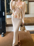 Friy Holiday_Fluor Hoarding Paper Fascery Side Open Fork Soft-Cutter Wool Skirt Thin Artifact