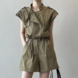 Work-Suited Jumpsuit Shorts Summer Thin Trousers Wide Leg Small One-Suit Set Fashion Jumpsuit
