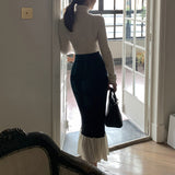 Short Skirt Women Autumn And Winter Wool Knitted Skirt Bottom Hair Line Ponum 100 Fold High Waist A Word Umbrella Small Skirt Spring Skirt