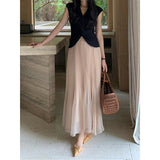 High-Quality 2026 Spring New Sleuish Loose Waist Pressure Ruffle Organ Ruffle Dress Fairy Bountail Skirt