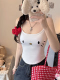 10117 #Summer Cute Slimming Bottom Blouse Kt Cat Soft Sister Sling Vest Sexy Short Girl
