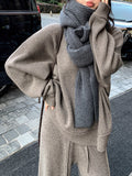 Rage! Lazy Old Money Set Wool Knitted Jersey Collar Blouse Straight Thin Knitting Trousers