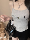 10117 #Summer Cute Slimming Bottom Blouse Kt Cat Soft Sister Sling Vest Sexy Short Girl