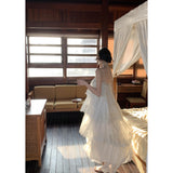 2026 Garden Style Oil Painting Riveted Flower Long Heavy Industry Lace Lace Floral Cake French Temperament Holiday Fairy Dress