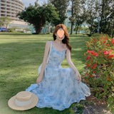 Super Fairy Seaside Vacation Beautiful Milk Spicy Pure Wind To Close The Waist Dress Fairy 2025 Temperament Sling Skirt