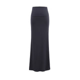 Black Falling Hottie Sexy A-Word High-Rise Half-Dress Girl Spring And Summer New Fishtail Dress Hip Repair Skirt
