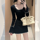 Early Autumn Gentle Rich Man To Wear Important Occasions Light Luxury High Sense Of Big Look Small Fragrant Black Dress