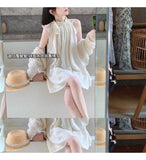 Who Said It Is Not Pure Love Of God Of War? Chiffon Short Dress Shoulder Shirt Spring And Summer Fresh And Sweet