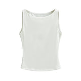 Vintage Black Sling Vest Wears Summer New Sleeveless T-Shirt Short Bottom Top