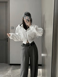 Street High-End Hooded Hoodie Women's Spring And Autumn Short-Term Thin Cash Waist Temperament Zipper Lazy Wind BF Coat