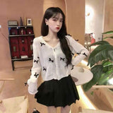 Net Red Bow Sunscreen Canpertable Small Cardigan Summer Shirt Women Loose Short Knitted Thin Coat Women