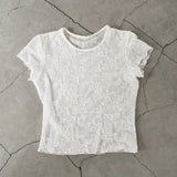2026 Summer New Retro Chinese Three-Dimensional Flower Rose Simple Texture Short Sleeve T-Shirt Blouse
