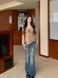 V-Neck Design Sense Of The Small Girl Autumn New Body-In-Law Inside The Bottom Shirt T-Shirt
