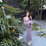 Yujie Wind Sling Dress Women Summer New Hot Girl Sexy Ass Long Dress Body To Close The Waist Pure Fishtail Skirt