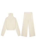 Beverly Old Money Slack Ceiling Rich Family Golden Wool Knitted Fashion Set