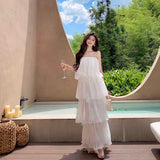 2026 New Heavy Industry Pressure Folding Light Lotus Leaf Side Temperament Dress Flowing Morning Robe Small Dress Super Fairy