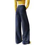 2026 High Quality Winter Wide-Legged Jeans Women 2026 High-Waisted Lazy Wind Loose Straight Pants