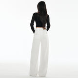 White Loose Broad Leg Pants In The Spring Of 2026 New Straight Pantyhose And Trousers & Longer Yichun