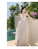 2025 Chic And Stunning Sleeveless Neck Dress Summer New Gentle Temperament To Show Lanky Skirt