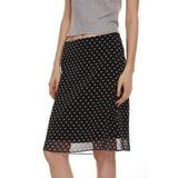 ST French Romantic Retro High-End Temperament Elegant Thin Permeable Point Print Double Body Skirt Woman