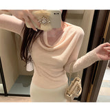 The Mask Bottom Of The Fine Wool Bottom Knitted Shirt For The Autumn And Winter New Can Be Worn On The Shoulders Of The Autumn Blouse Woman