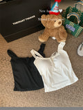 1062# Human Cotton Tie Bow With Small Sling Vest Women's Summer 2025 New Hot Girl Style Solid Color Wear Clothes